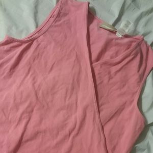 Pink V Neck Muscle Tank